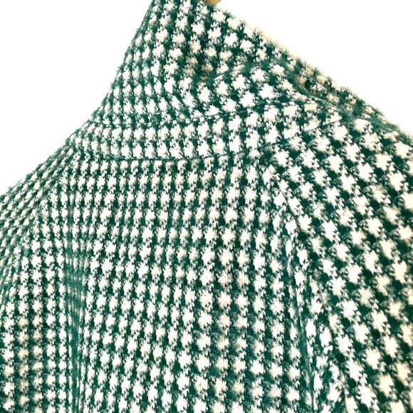 Feminine | Anthropologie Houndstooth Swing Jacket | Green and Cream by Greylin | - Picture 16 of 16